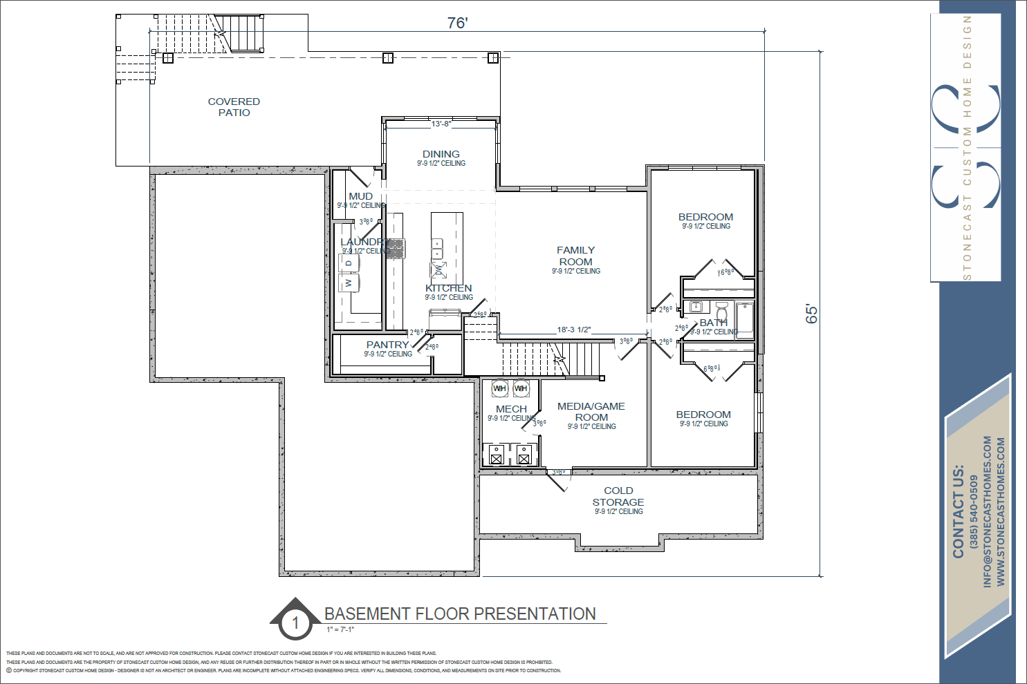 A floor plan created by Stonecast Custom Home Design